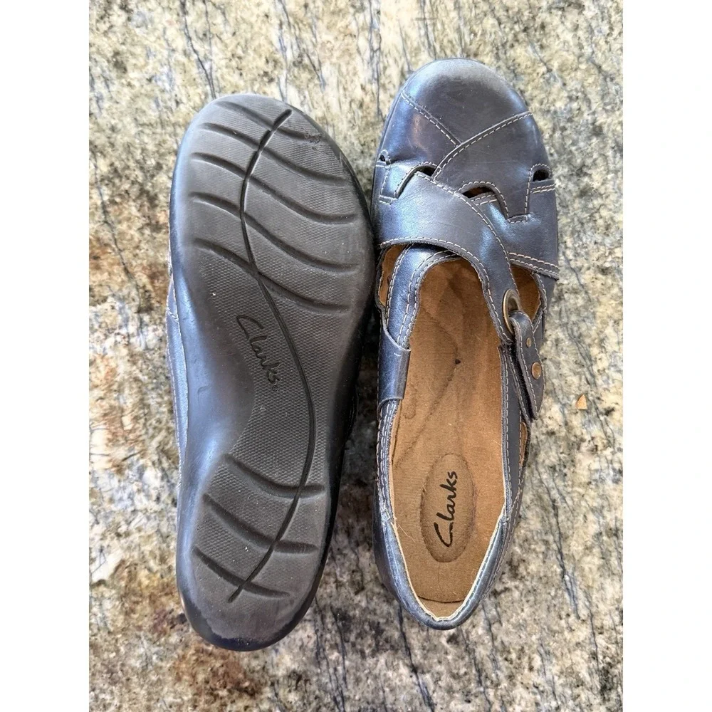 Clarks Ped Lite Megan Women's Slip-On Loafer Shoes Navy Size 10